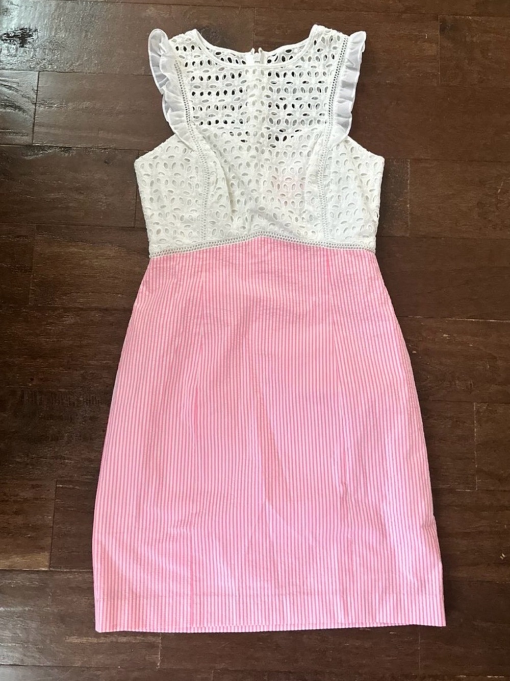 Lilly Pulitzer Maya Shift Dress Pink White Eyelet Size 4 NWT - Picture 4 of 12